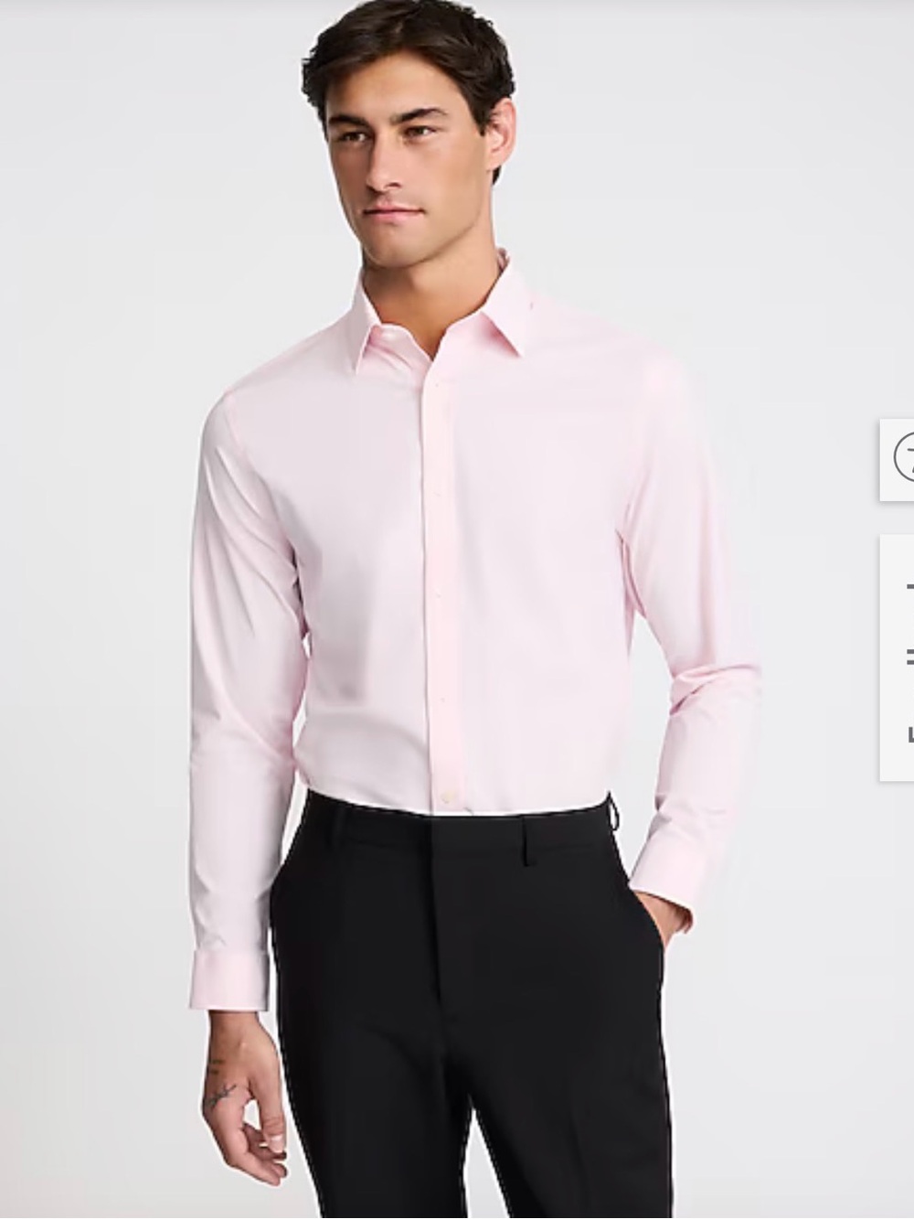 Express Men’s Light Pink Dress Shirt - Button Front